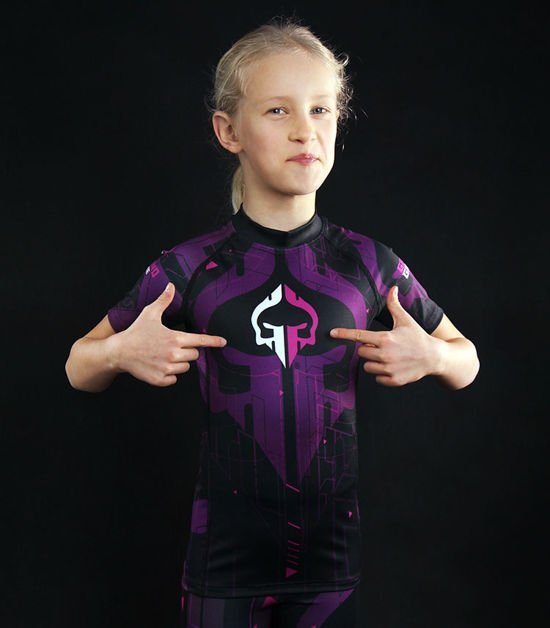 Shapes Kids Rash Guard - Violet